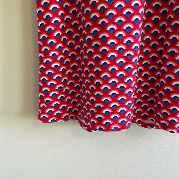 Boden Women's Geometric Print Dress With 3/4 Length Sleeves Red Multi Size 10L - Picture 6 of 11